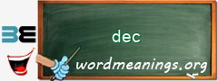 WordMeaning blackboard for dec